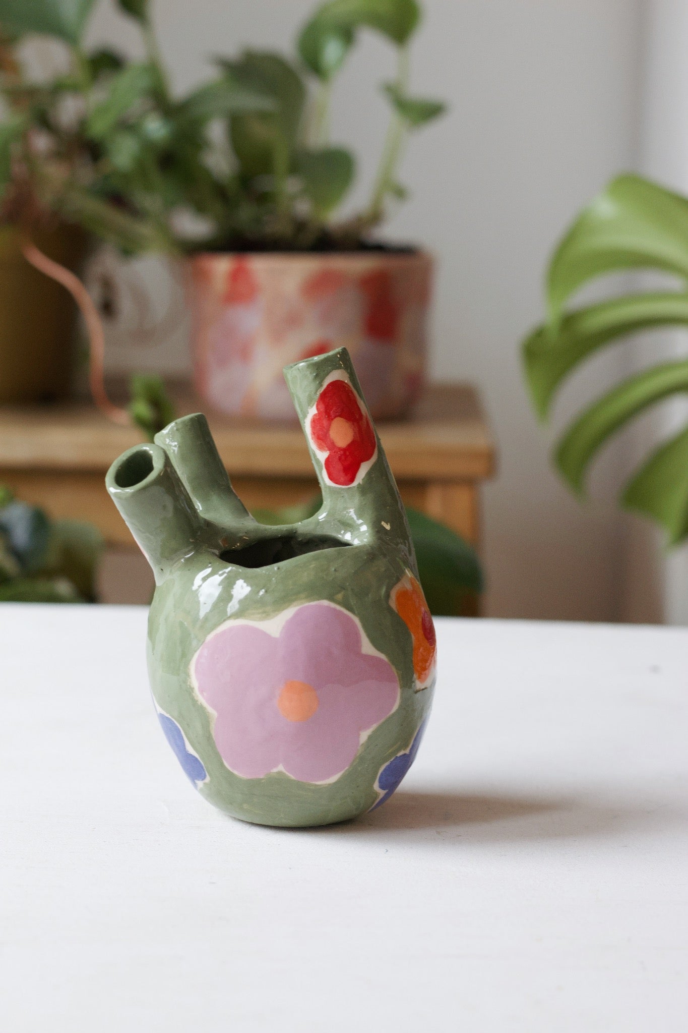 Corazón raro con flores (mini)